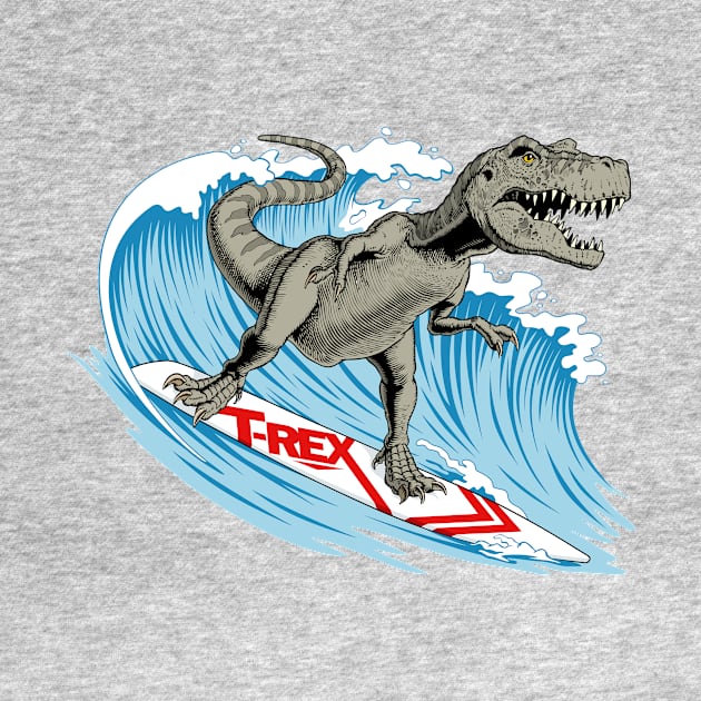 T-Rex Surfing by WorldDinosaurs